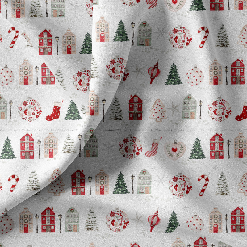 Printed Cotton ANVERS White / Red